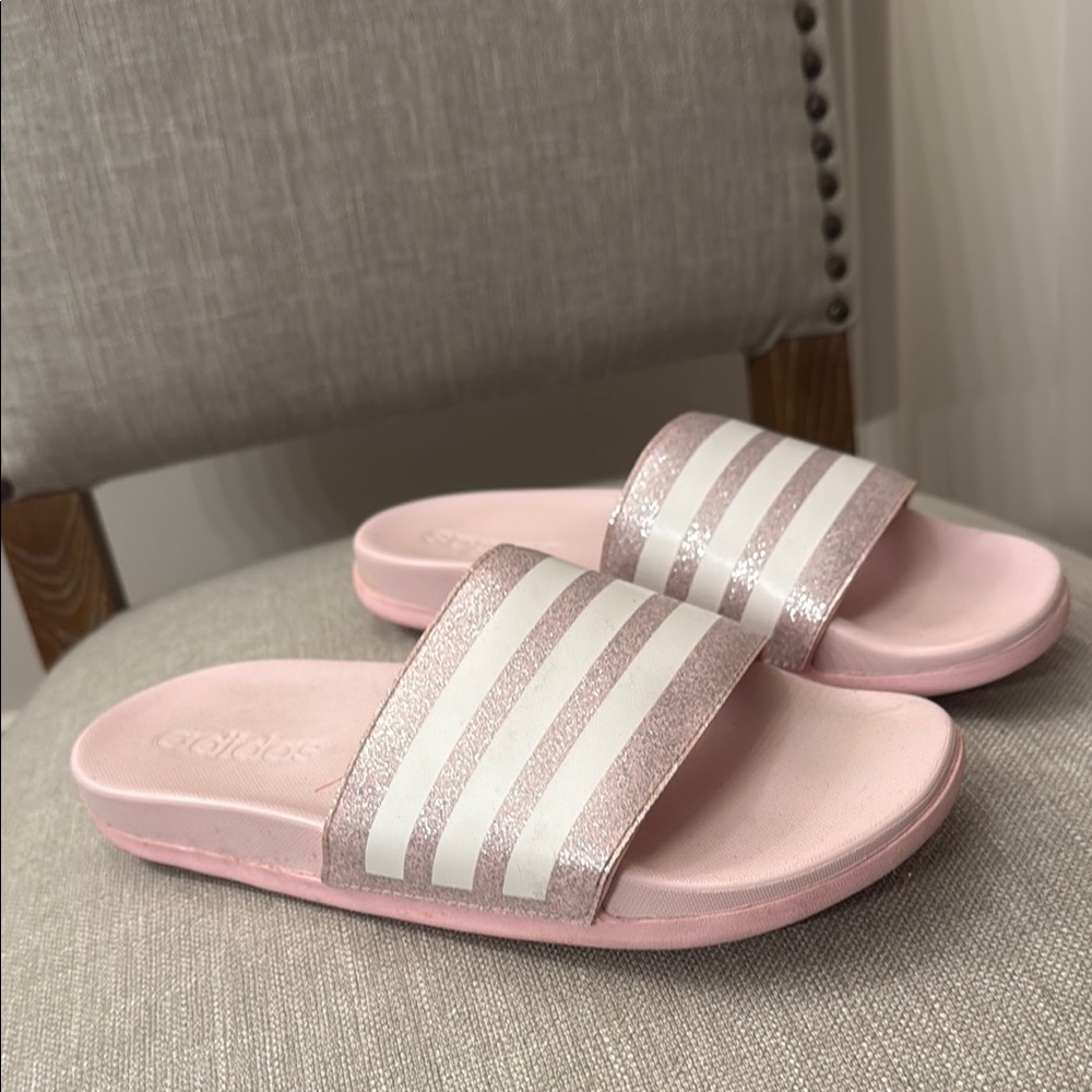Girls Adidas Pink Slide Sandals